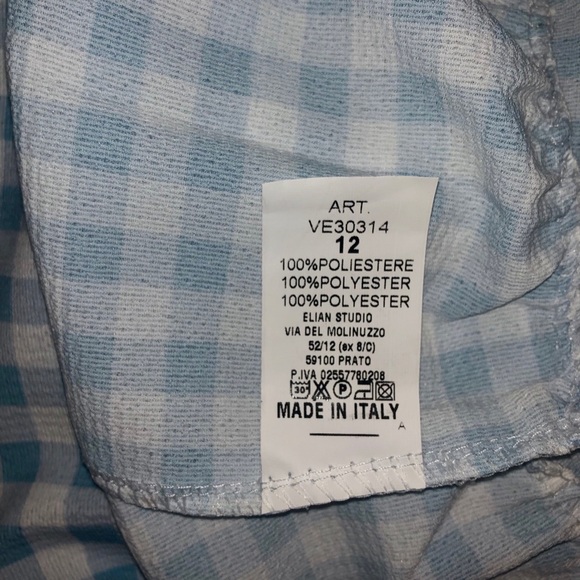 NWT Baby Blue Gingham Ruffle-Hem Midi Dress - Picture 6 of 10